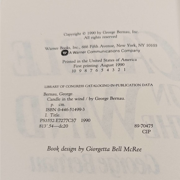 Candle in the Wind – George Bernau (1990, Hardcover) 1st Edition - Picture 3 of 8